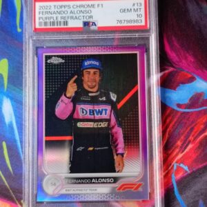Fernando Alonso - 2022 Topps Chrome F1 - Purple Refractor /399 - PSA 10